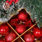 Новогодние шары «Зимняя вечеринка» 6 см (набор 16 шт), Красный