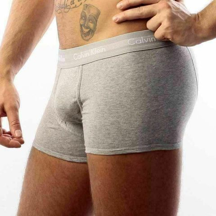 Мужские трусы боксеры серые с серой резинкой Calvin Klein 365 Grey Boxer