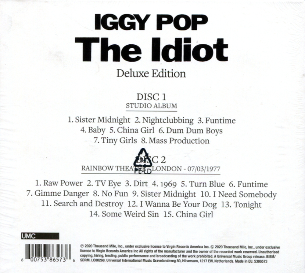 Iggy Pop / The Idiot (Deluxe Edition)(2CD)