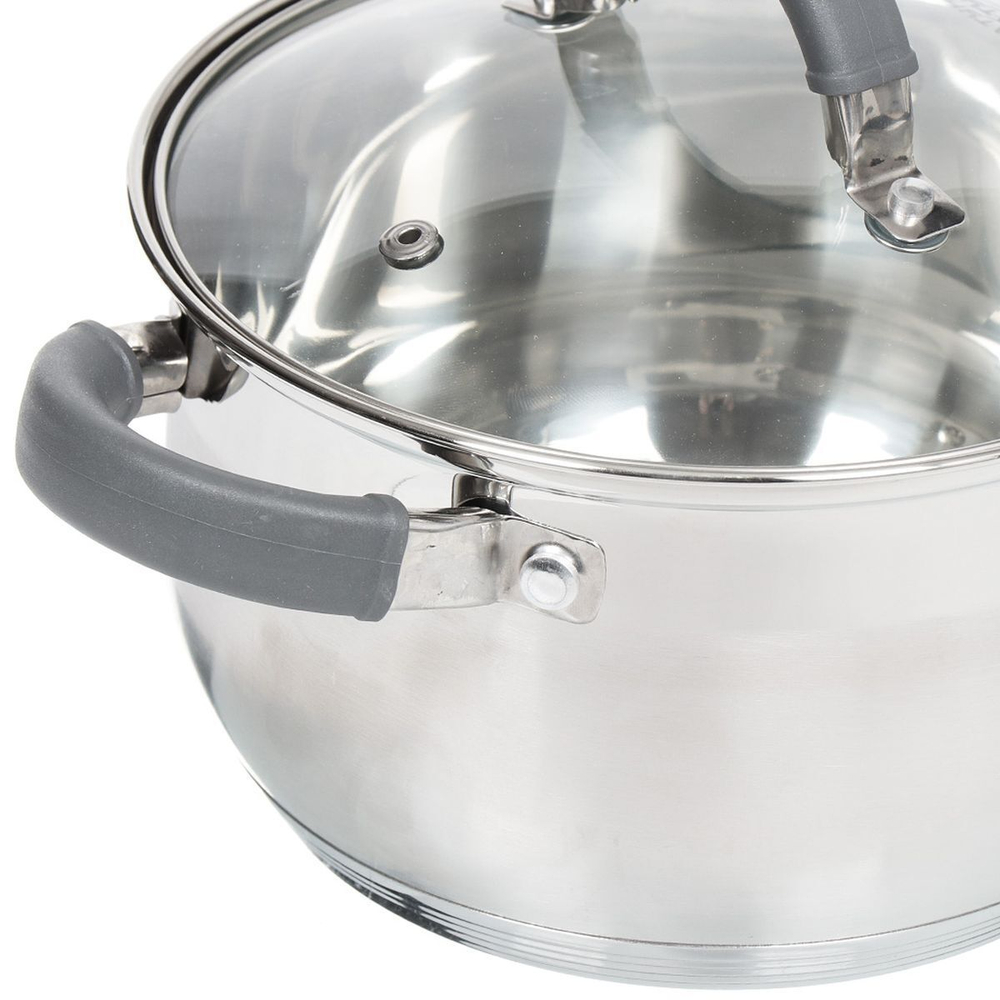 Кастрюля нерж, 3.9 л, с крыш, Катунь, Ирида, КТ08-D-20, индукц