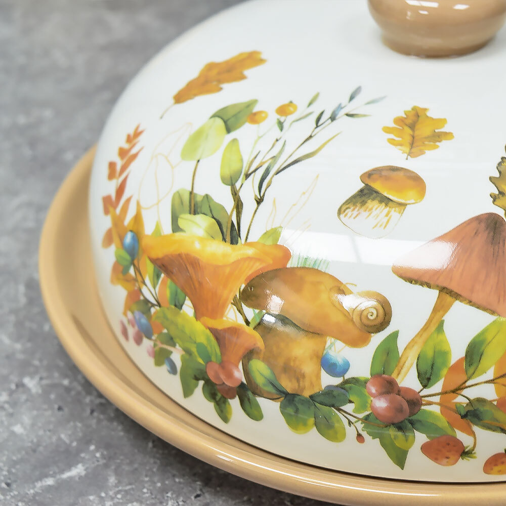 Блюдо для блинов "Грибное лукошко" 23см, Prima collection