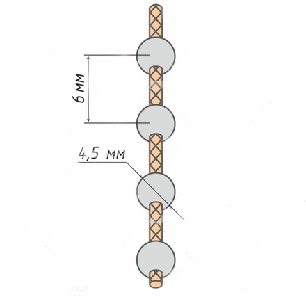 Цепь управления металлическая для рулонных и римских штор 4,5х6мм (6 цветов)