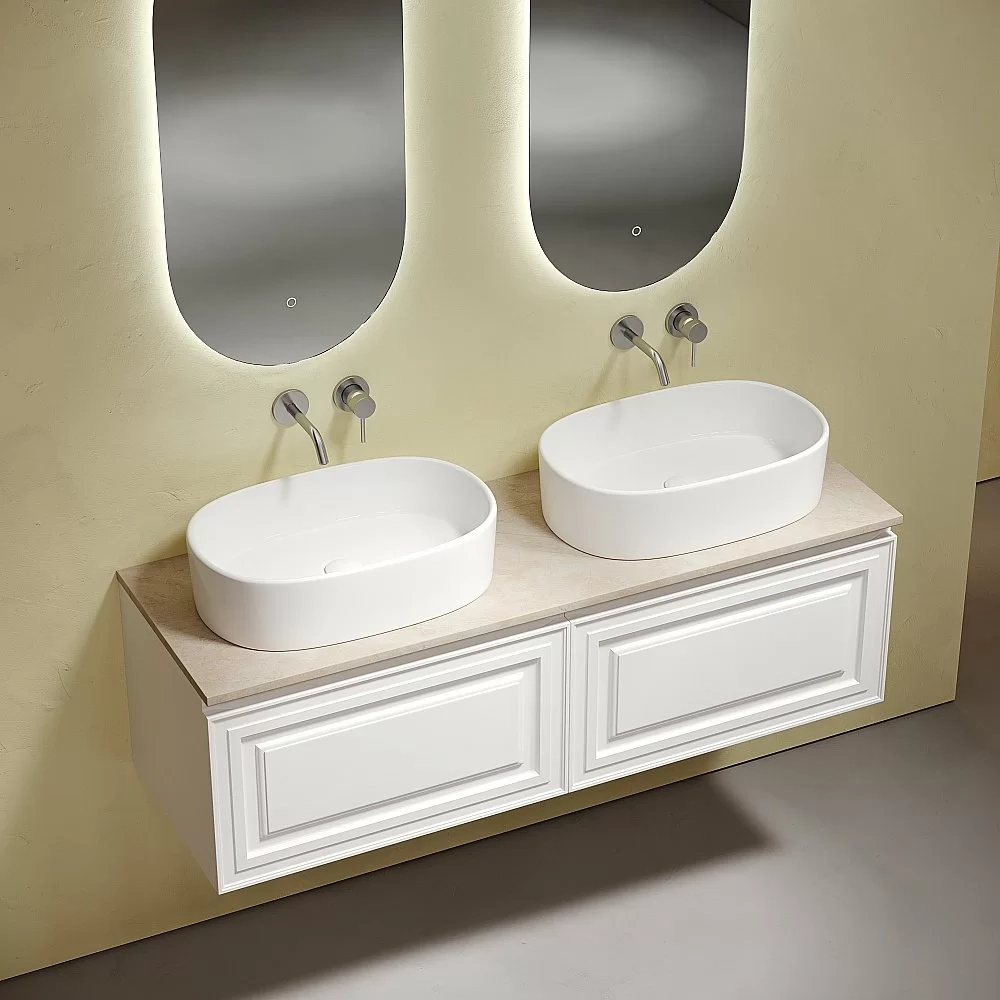 Столешница Sancos 140 TT140A2 без отверстия под смеситель, кремовая