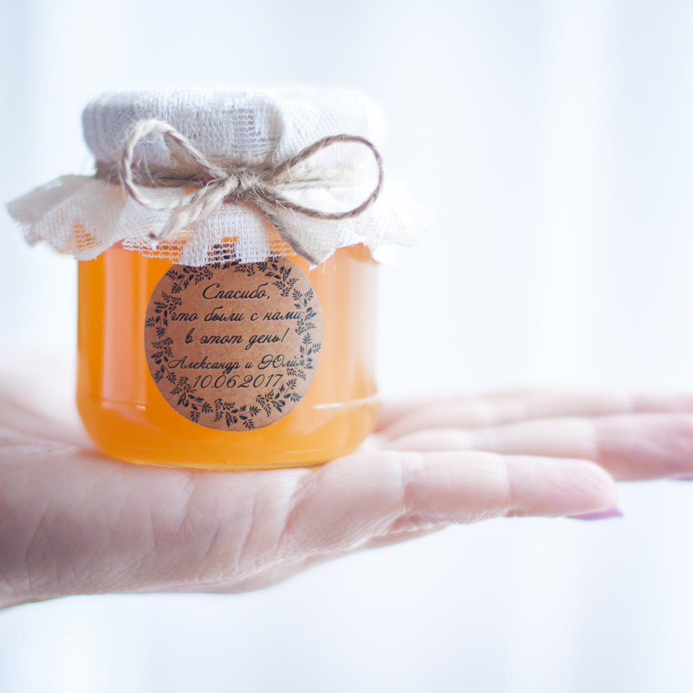 Бонбоньерка с медом на свадьбу, 130 грамм