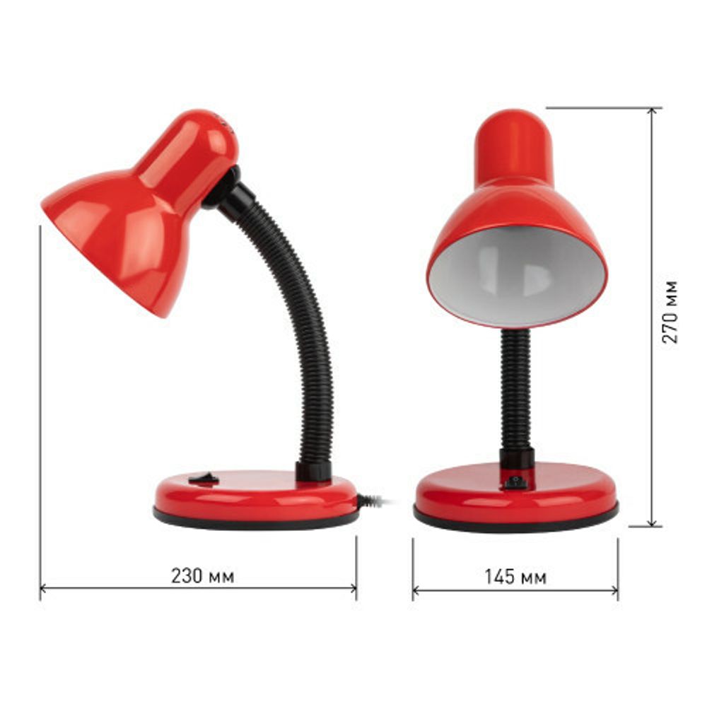 Настольный светильник ЭРА N-211-E27-40W-R красный