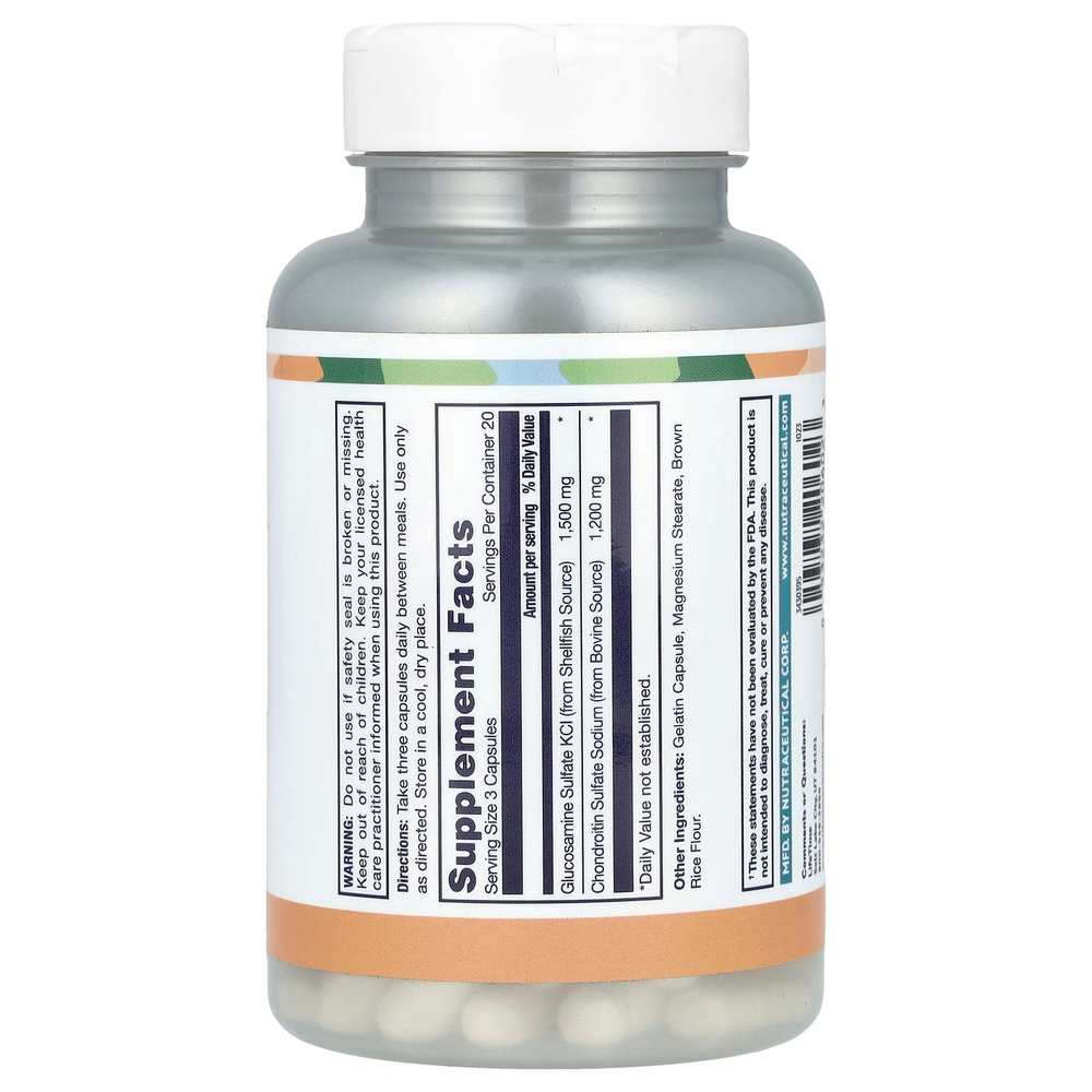 LifeTime Vitamins, Комплексная формула глюкозамина и хондроитина, 60 капсул