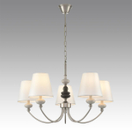 8283/5 CLASSI LN26 051 никель/белый, металл/керамика/текстиль Люстра Е14 5*40W 220V KENTUKI