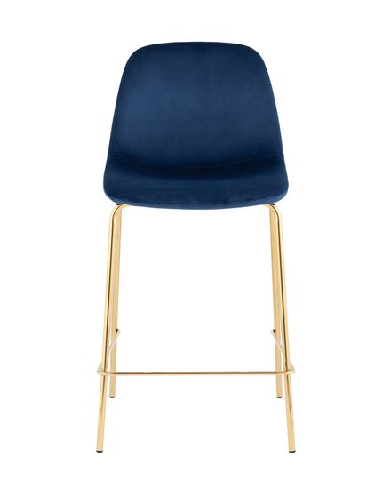 Стул полубарный Валенсия SN, велюр синий, золотые ножки 2 шт