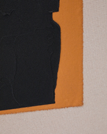 Zernu Абстрактная картина в оранжевых и чёрных тонах лен 42 x 65 см