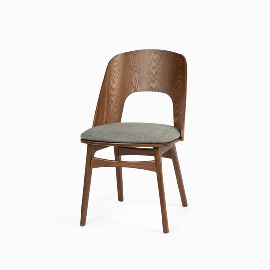 Стул Compain деревянный, сиденье из серой ткани