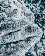 "Вязаный" плед из натурального меха рекс 200*150 см (серый сноутоп, окрас меха в два тона)