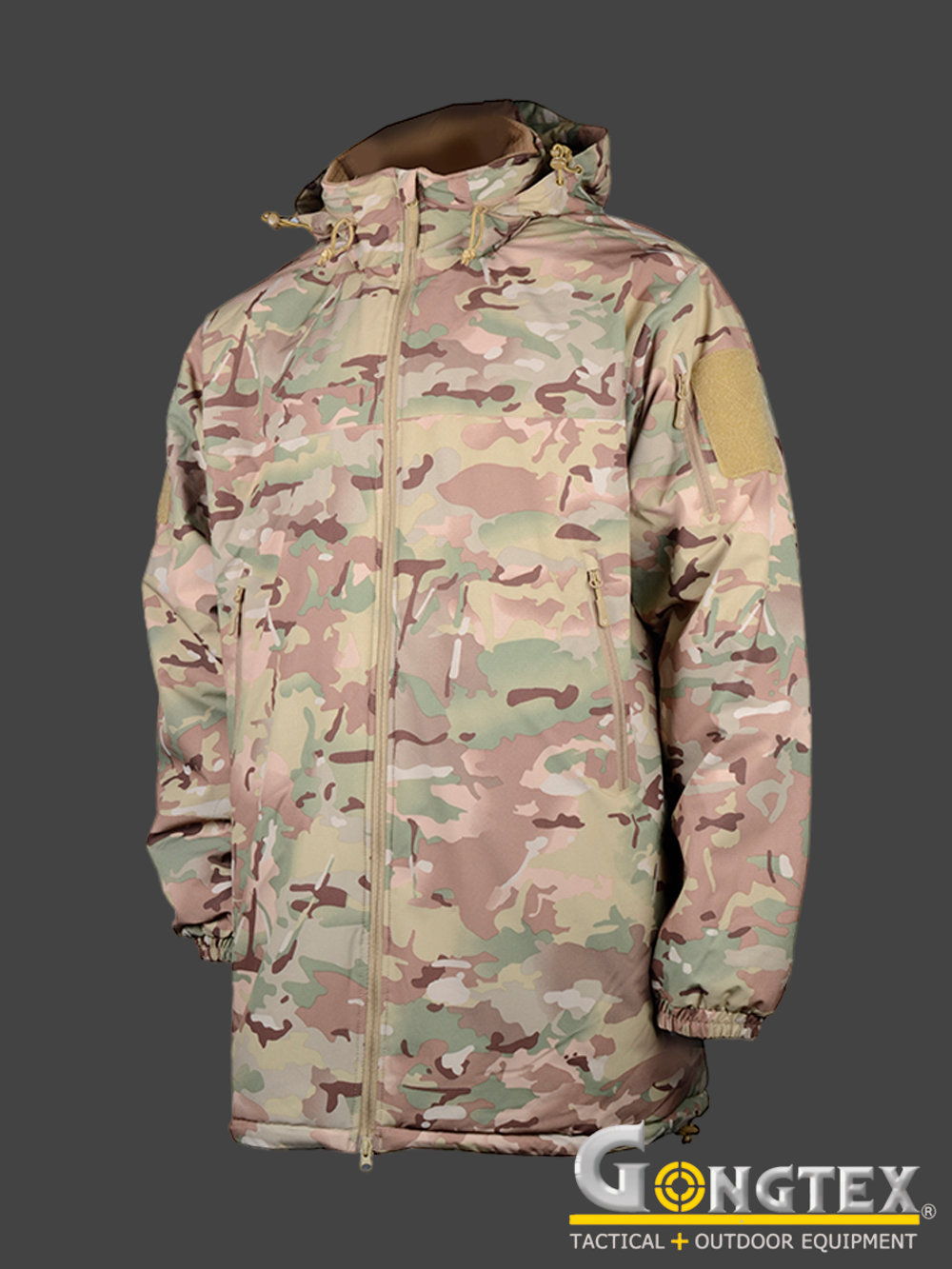 Куртка тактическая Gongtex Level 7 Long Style Cold Weather Jacket. Мультикам