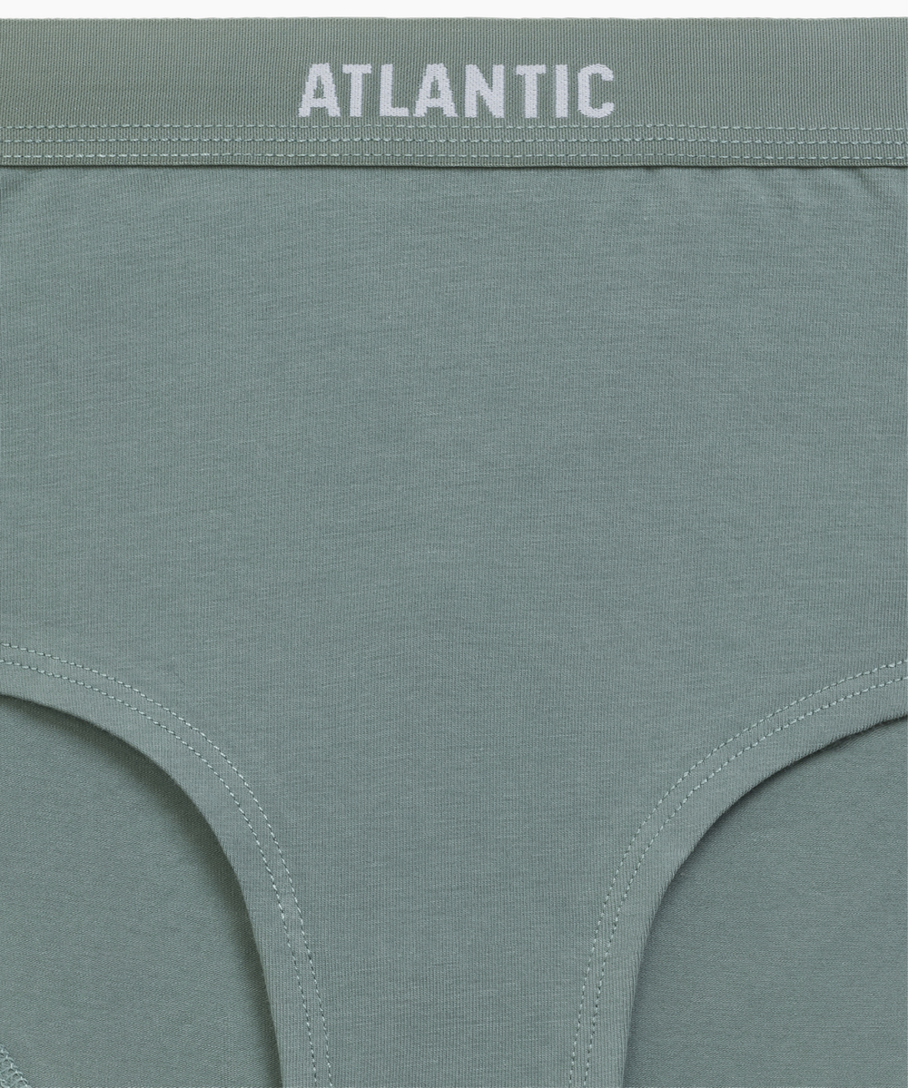 Трусы женские макси спорт Atlantic, набор из 3 шт., хлопок, бежевые + розовые + зеленые, 3CLP-009