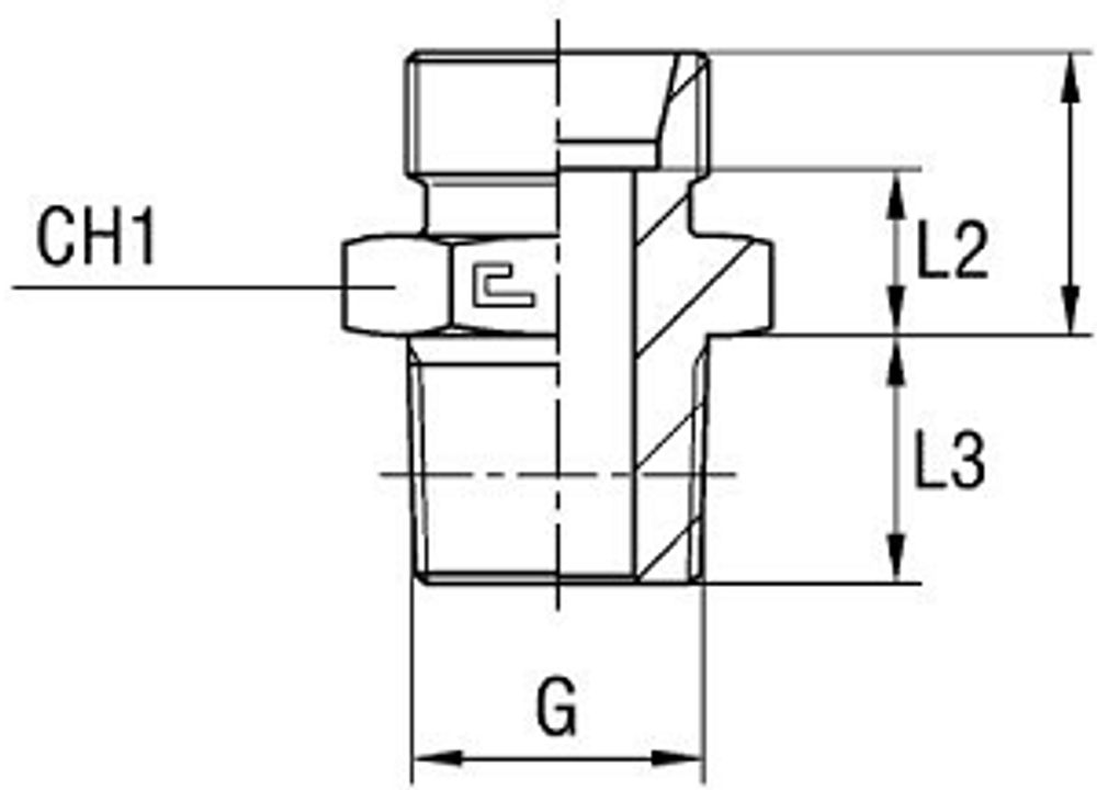 Штуцер FC DS14 BSPT 3/8" (корпус)