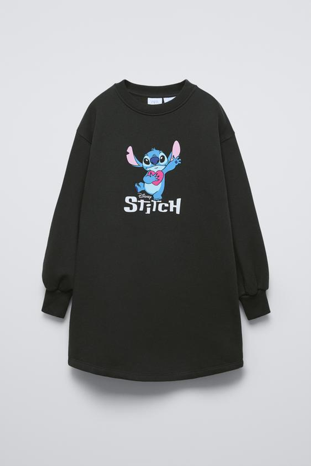 ZARA ПЛАТЬЕ ИЗ МЯГКОЙ ТКАНИ С ПРИНТОМ «ЛИЛО И СТИЧ» ©, АНТРАЦИТОВО-СЕРЫЙ