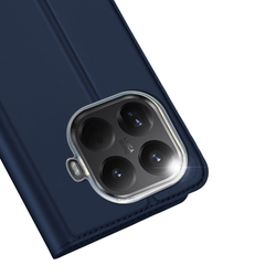 Чехол книжка из кожи синего цвета от Dux Ducis для Xiaomi 15T Pro, серия Skin Pro Series