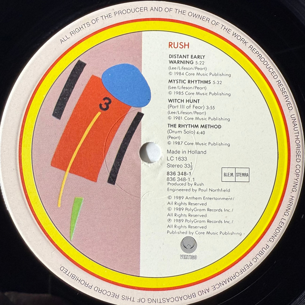 Rush ‎– A Show Of Hands 2LP (Европа 1989г.)