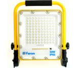 Прожектор LED переносной ll-951 50Вт 6400К 1000Лм с ЗУ (аккумуляторный 10ч работы) IP66 Feron 48676
