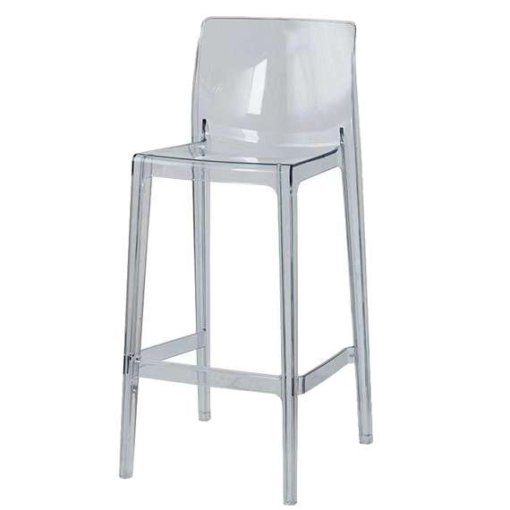 Полубарный стул Ghost 65 см прозрачный дымчатый