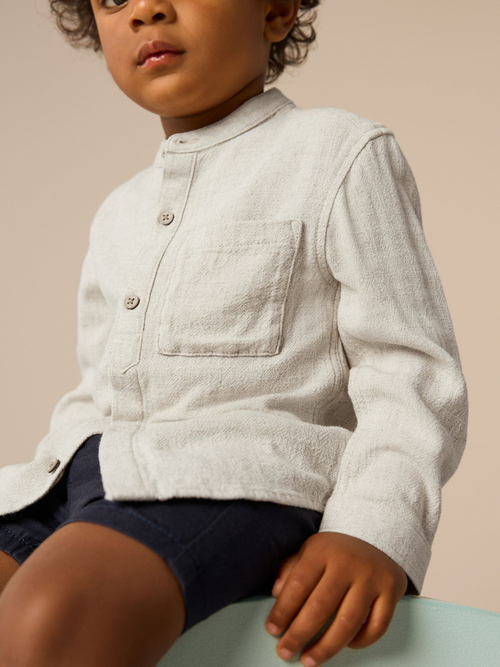 Рубашка льняная для мальчика Next E32-528, Бежевый