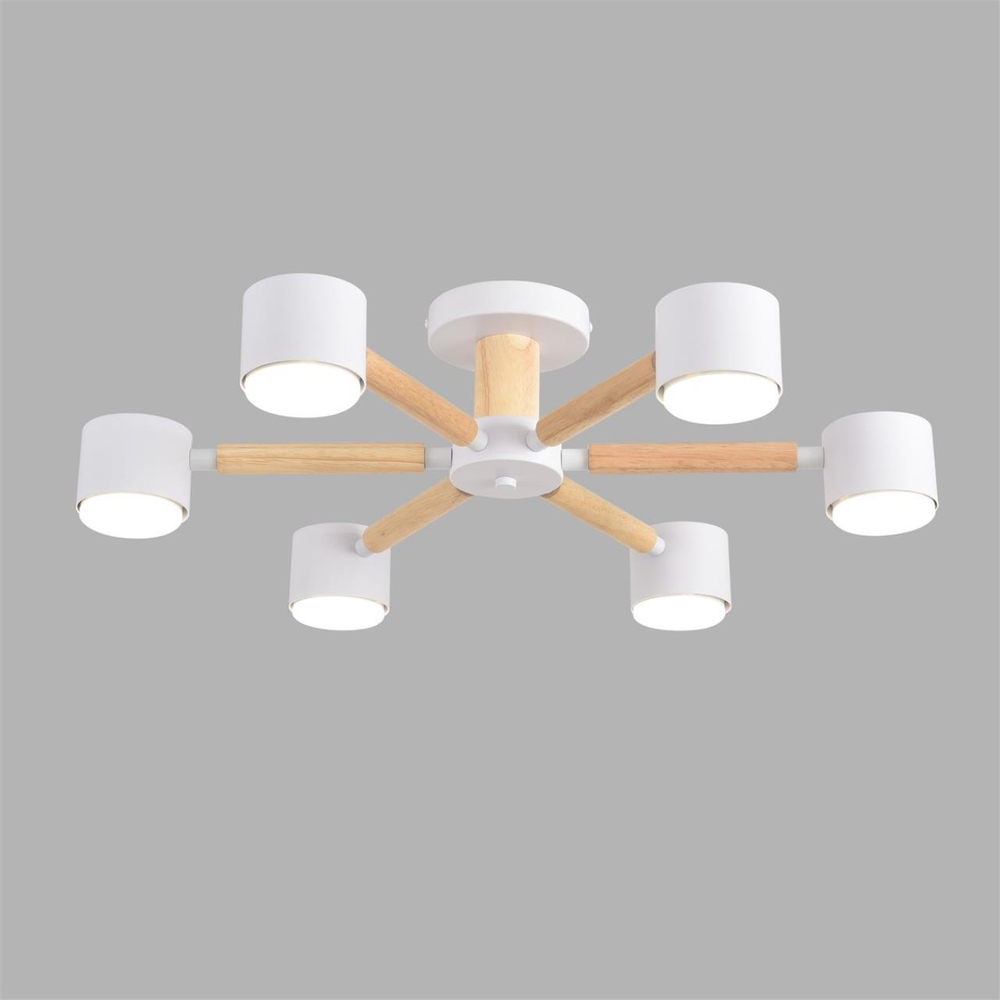 8306/6C COMFI белый, дерево/металл Светильник потолочный GX53 LED 6*7W 220V VUDI
