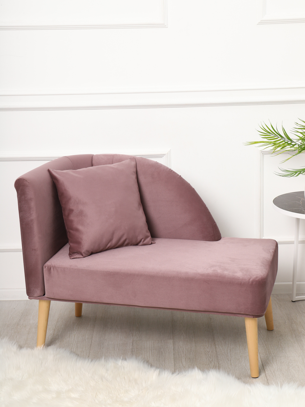 Кушетка Berger лиловый/натурал