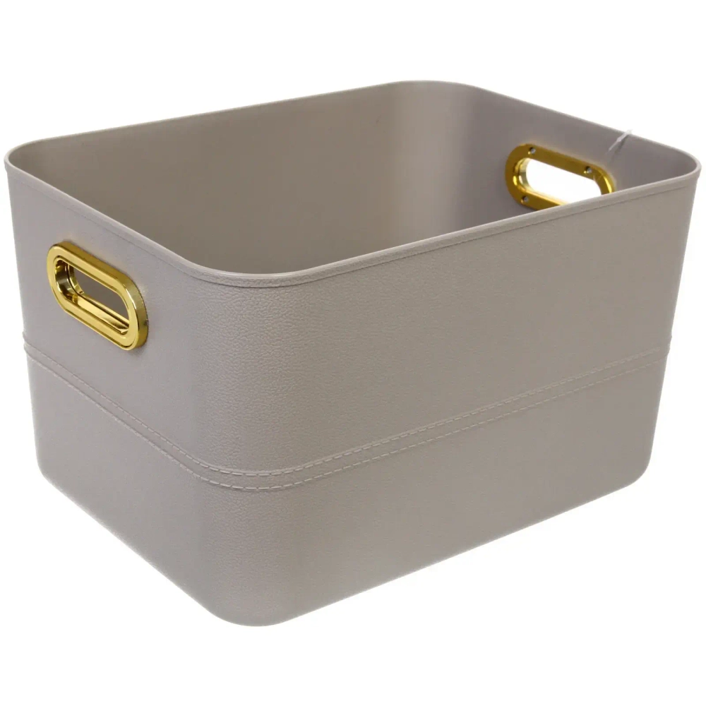 Корзина - органайзер для хранения с крышкой «ОКСФОРД», цвет серый, 35*27*20,8см (лейбл Селфи)