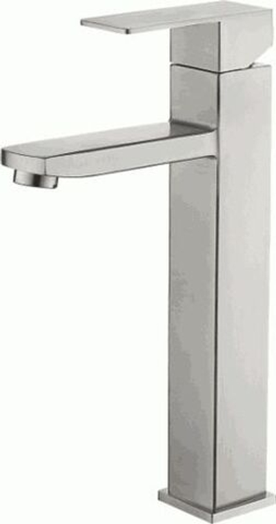 смеситель умывальник LEDEME высокий излив с гайкой, нерж., L71133