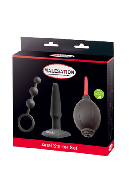 Набор анальных игрушек для начинающих MALESATION Anal Starter Set, черный, 3 шт