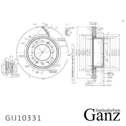 Диск тормозной задний с покрытием TANK 300/500, GWM POER 21-23 GANZ GIJ10331