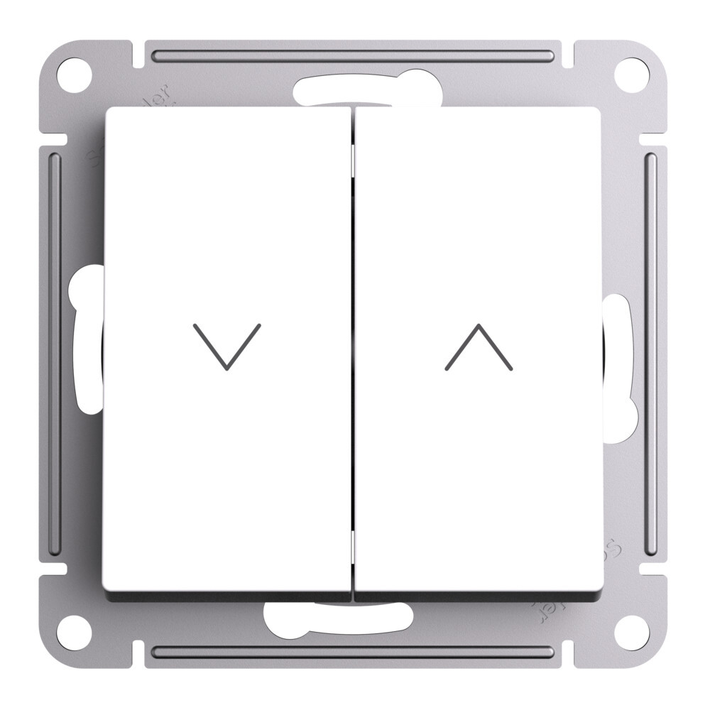 ATLASDESIGN 2-клавишный ВЫКЛЮЧАТЕЛЬ ДЛЯ ЖАЛЮЗИ, 2х сх.4, 10А, мех., ЛОТОС