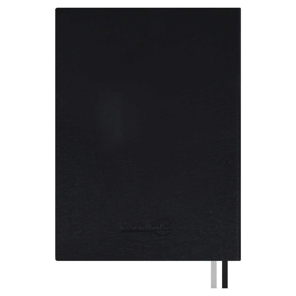 Ежедневник датированный 2026 ESCALADA, #ДУМАЙ КАК МИЛЛИАРДЕР, А6+, 176 л., арт. 70301/ 20 ЛЕЗЕРЕТТО ЧЁРНЫЙ (кожзам: 126x174 мм, мягкий переплёт, материал обложки: искусственная кожа "Лезеретто"; декор: блинтовое тиснение; способ крепления блока: нитк