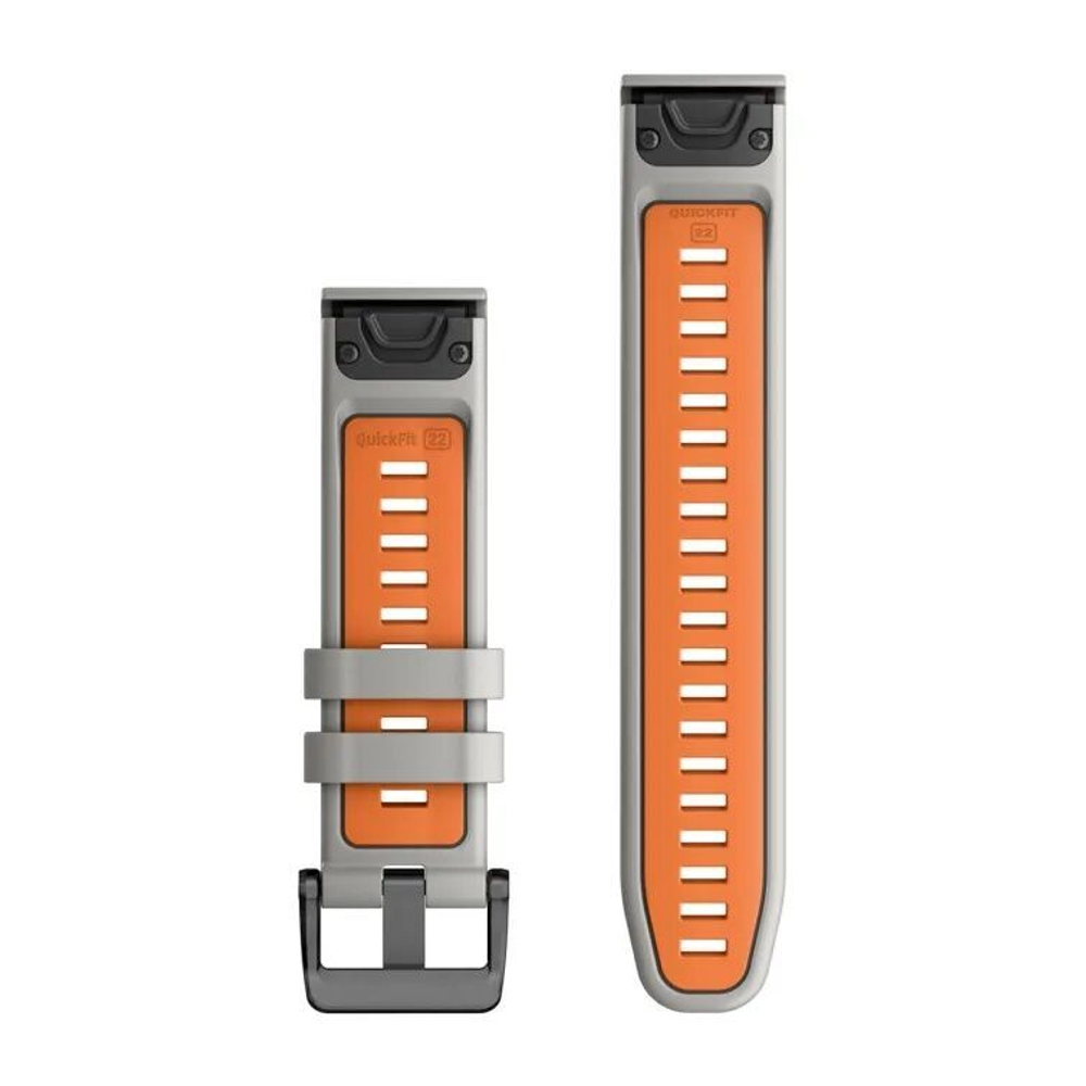 Quickfit 22 watch band  for gray/Ember Orange silicone