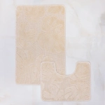 Комплект ковриков для ванной и туалета My Crystal серия Gold 50*80 и 40*50 цвет бежевый Монстера