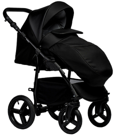 Детская коляска Indigo Impulse Eco 2 в 1 Ie08 черная кожа/черный