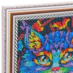Алмазная мозаика на подрамнике с полным заполнением «МИР ЯРКИХ КРАСОК», радужный кот, 20*20 см