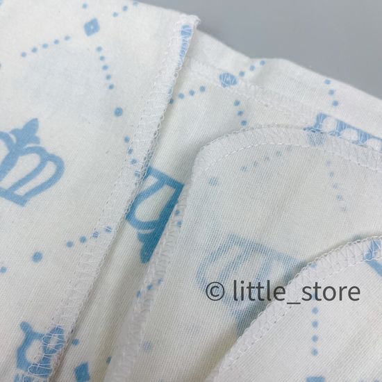 Пеленка фланелевая "Голубые короны на белом"