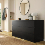 Комод с 6 ящиками - IKEA MALM, 160x78х48 см, черно-коричневый МАЛЬМ ИКЕА