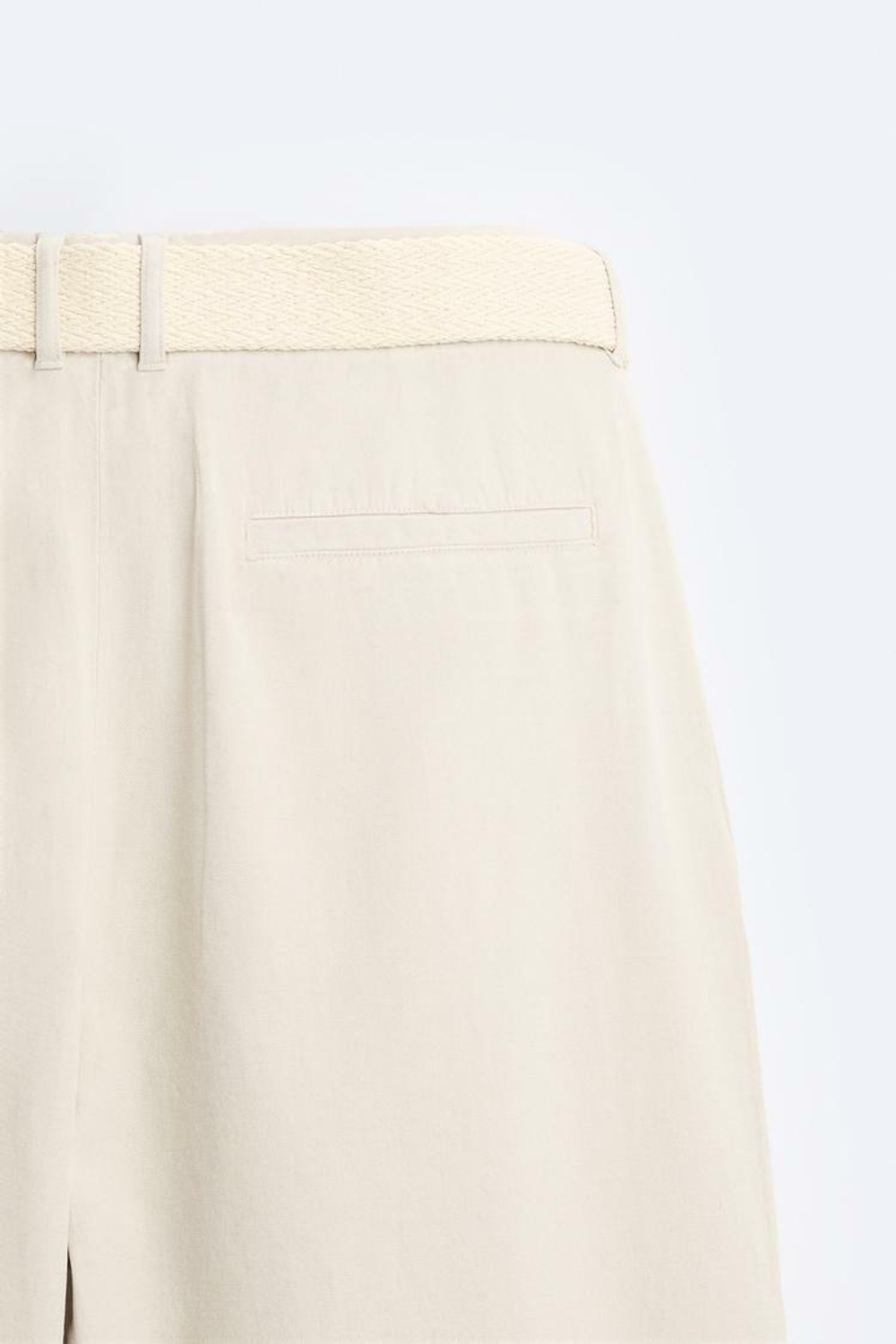 ZARA БРЮКИ ИЗ ХЛОПКА И ЛЬНА, КАМЕННО-СЕРЫЙ