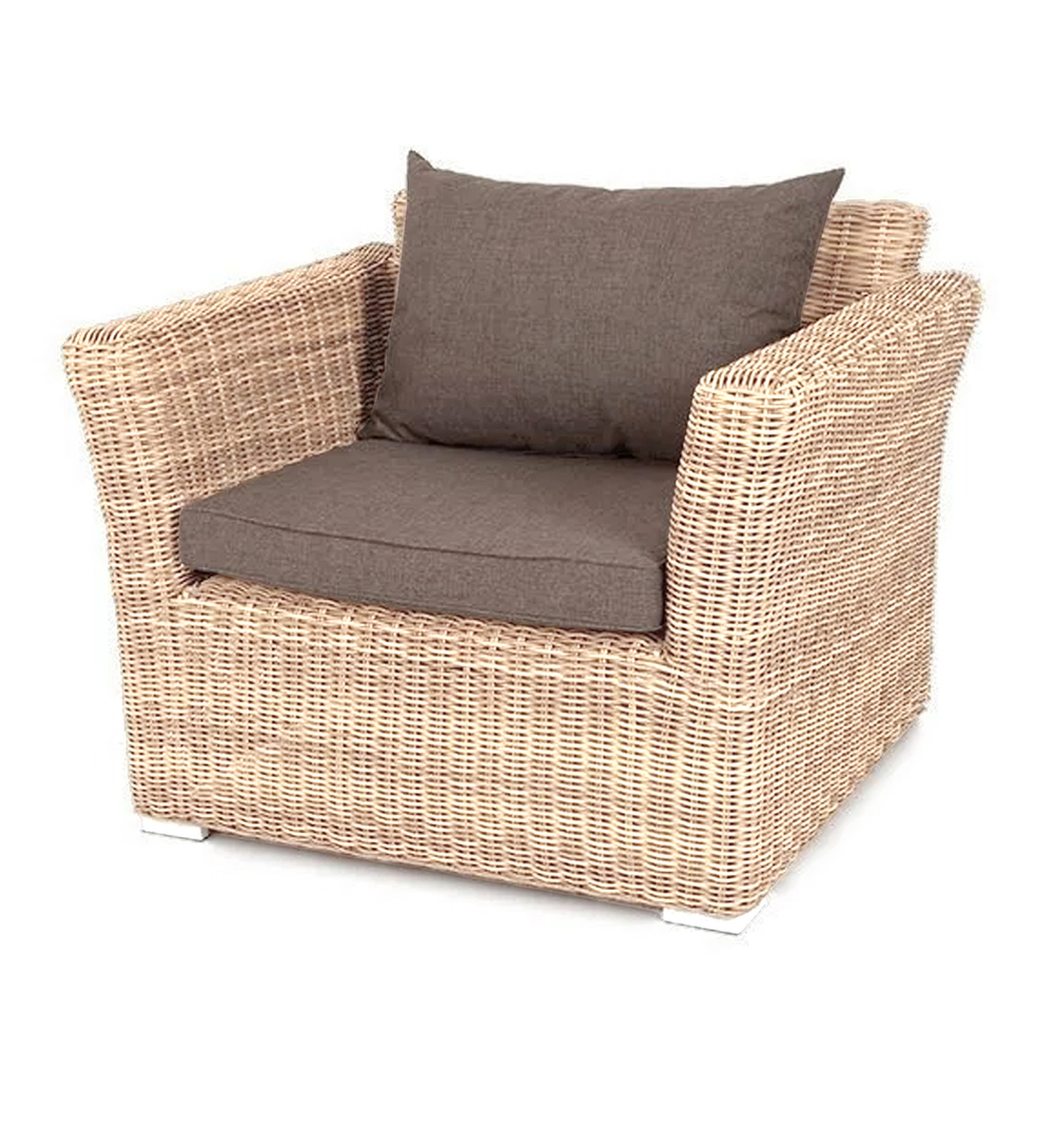 "Капучино" кресло из искусственного ротанга, цвет соломенный