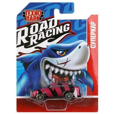 Модель ин. мет. "Road Racing Акула Суперкар" 6,5см. в ассортименте, блистер RR-7-2311I0084-R (Техноп