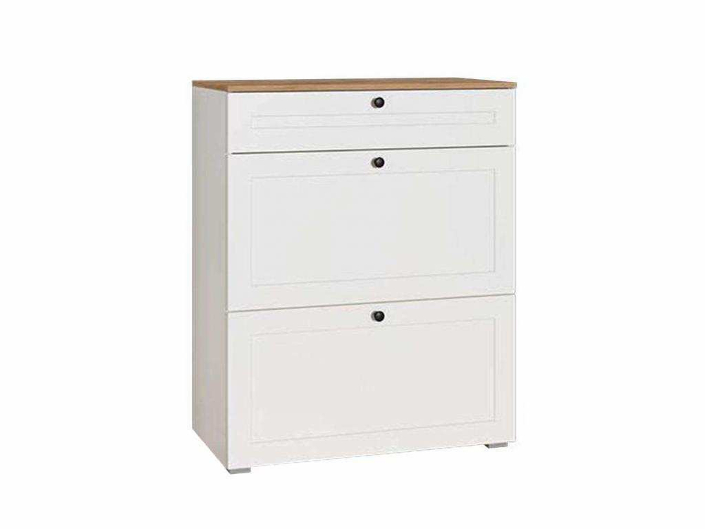 Остин Тумба для обуви 16.121 Белый шагрень/Дуб Вотан