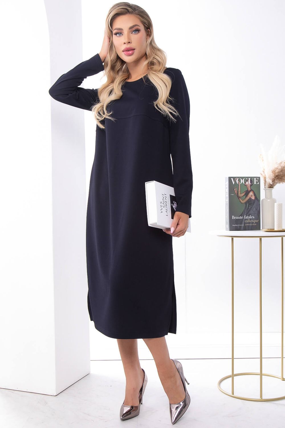 Платье "Уверенный шаг" П7265 (Темно-синее) LT Collection