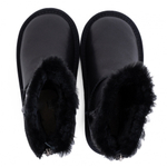 UGG Kids Classic Short Zip Leather Black