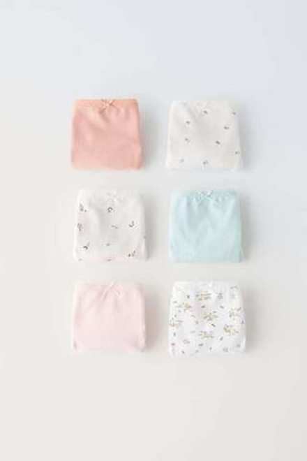 ZARA BABY/ НАБОР ИЗ ШЕСТИ ТРУСОВ С ЦВЕТОЧНЫМ ПРИНТОМ, РОЗОВЫЙ