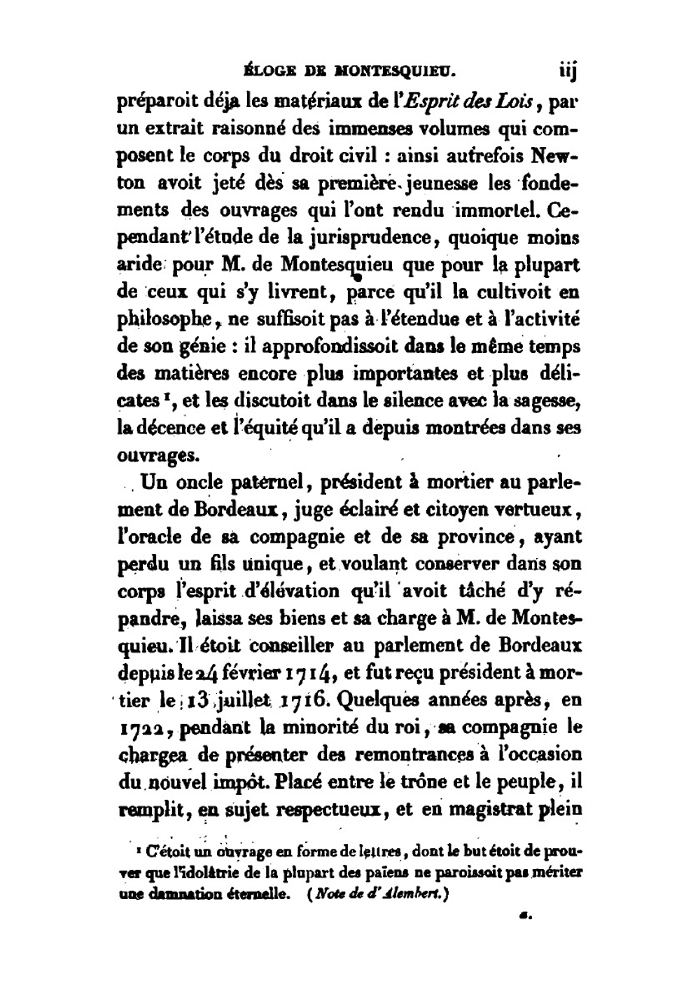 Oeuvres Complètes De Montesquieu: Lettres Persanes De Montesquieu, Précédées De Son Éloge Par D'alembert (French Edition) | Charles Secondat De Montesquieu