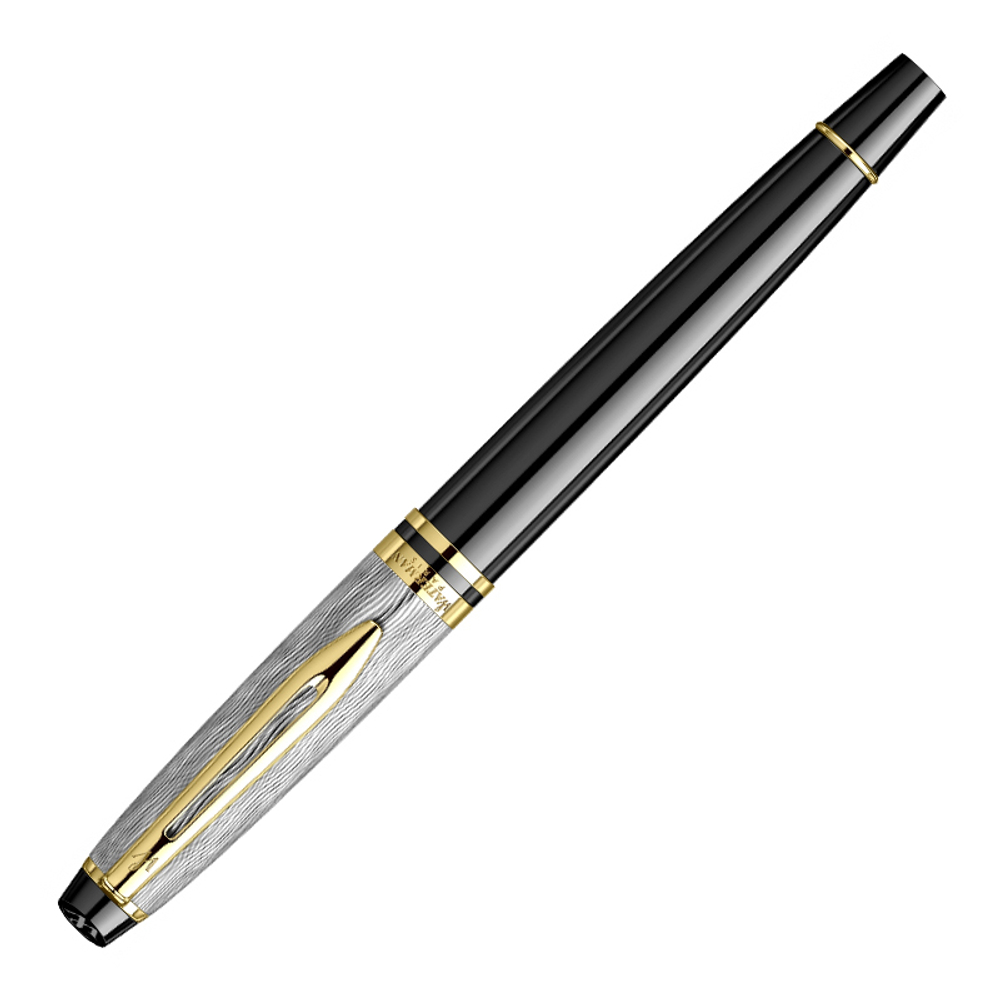 Перьевая ручка Waterman Reflections of Paris Expert DeLuxe Black GT, перо M, чернила: blue в подарочной коробке