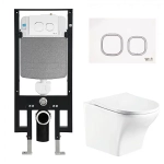 Унитаз с инсталляцией WeltWasser AMBERG 497 + ODENBACH 004 GL-WT + AMBERG RD-WT