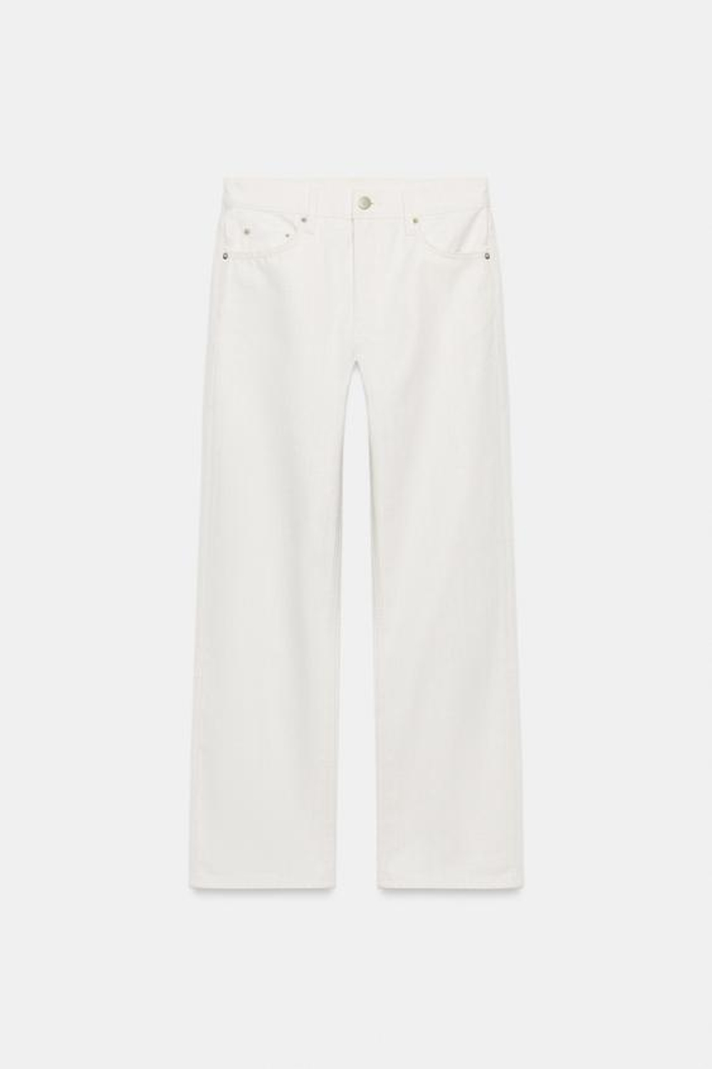 ZARA ДЖИНСЫ ПРЯМОГО КРОЯ СО СРЕДНЕЙ ПОСАДКОЙ — ZW COLLECTION, ЭКРЮ