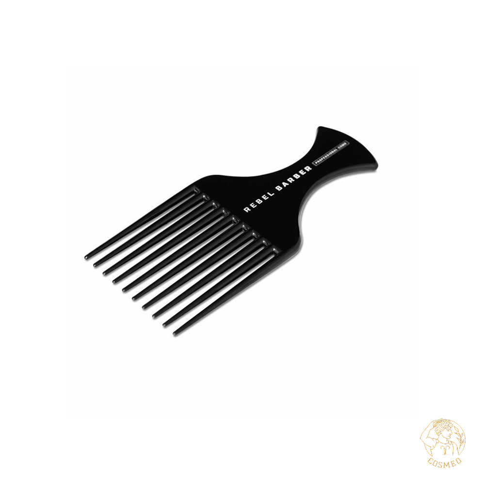 Премиальный гребень-афропик REBEL BARBER AFRO COMB TOTAL BLACK
